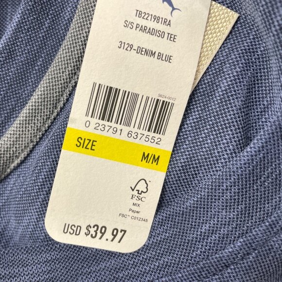 Tommy Bahama Mens Denim Blue Short Sleeve T-Shirt Size M - New - Picture 6 of 9